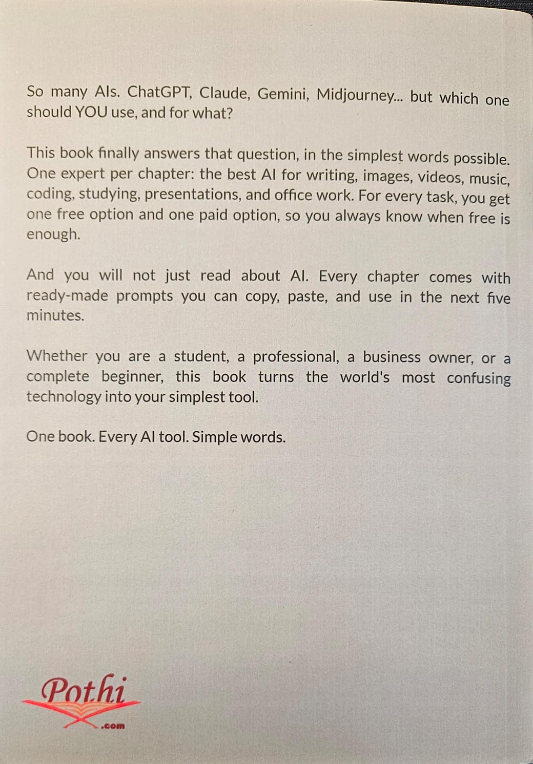AI Made Simple — back cover